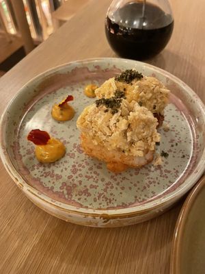 Riz frit et « crabe"  at Bloom Sushi - Quartier des Spectacles in Montreal