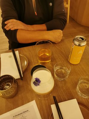 Cocktail and beer at Bloom Sushi - Quartier des Spectacles in Montreal