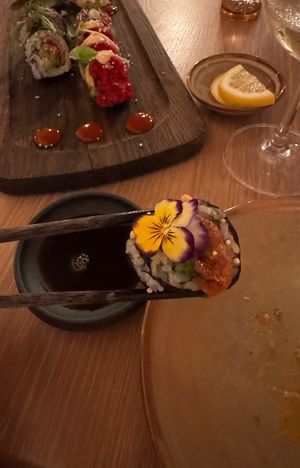 Beautifully plated rolls  at Bloom Sushi - Quartier des Spectacles in Montreal