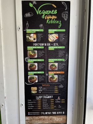 Menu  at Veganes Cigköfte in Koblenz