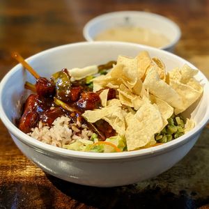 Ayam Paprik Bowl at Gokul Raas Vegetarian - Lau Pa Sat in Central Singapore