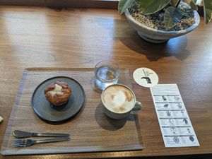 Lemon Muffin with Soy Latte & Tarot at Cafe Tarot - カフェタロ in Tokyo