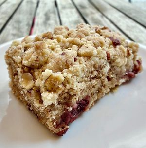 Hazelnut fruit crumble  at Brotgarten in Berlin