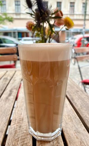 Soya latte at Brotgarten in Berlin