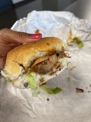 Jackfruit slider   at Adina's Vegan Cuisine in St Louis