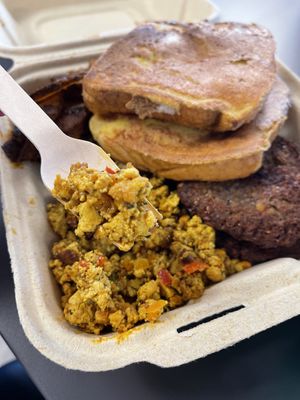Tofu scramble close up #Veganuary at Adina's Vegan Cuisine in St Louis