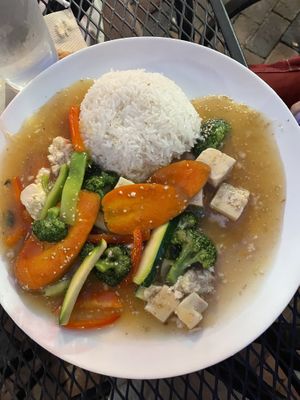 Basil tofu  at Suki's Vegan in Gainesville