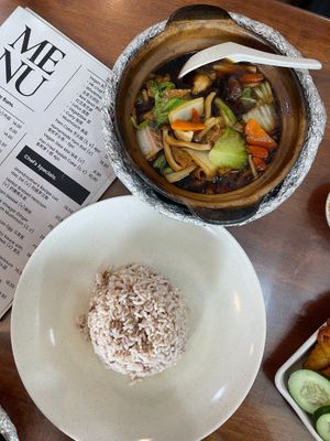 Vegan Bak Kut Teh with Brown Rice RM16.90 (you can also have it with mee sua, yee mee or organic ramen) at Botanique Vegetarian Private Kitchen in Petaling Jaya