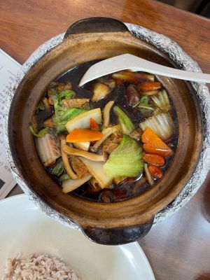 Vegan Bak Kut Teh with Brown Rice RM16.90 (you can also have it with mee sua, yee mee or organic ramen) at Botanique Vegetarian Private Kitchen in Petaling Jaya