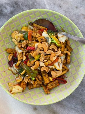 Kung Po Tempeh (special request to use tempeh)
 at Botanique Vegetarian Private Kitchen in Petaling Jaya