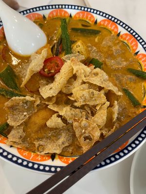 
Curry laksa - i asked for kueh teow noodles, also soooo yummy!! at Botanique Vegetarian Private Kitchen in Petaling Jaya