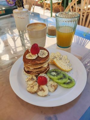 Pancakes without honey at Pikala Cafe in Marrakech