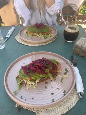 Loveliest little cafe. Loads of vegan options. Soy, almond and oat milk   at Pikala Cafe in Marrakech