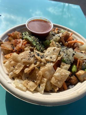 Build your own, tofu and vegan chikn protein   at Poke Stop in Flowood