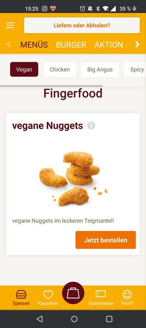 Menu at Burgerme in Karlsruhe