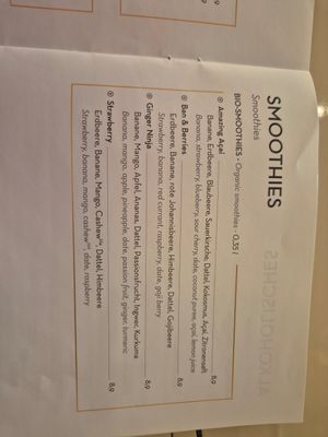 Smoothies at Isabella Pâtisserie in Munich