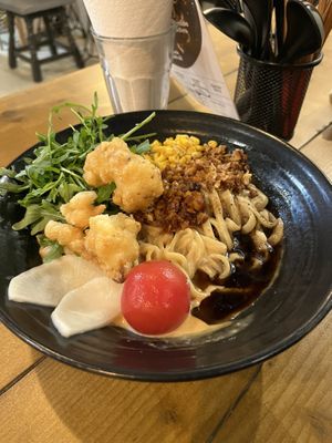Ramen (large portion, with spicy sauce on a side)  at RAMEN-ISM & Impossible in Amsterdam