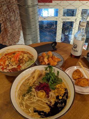 vegan ramen with some starters at RAMEN-ISM & Impossible in Amsterdam