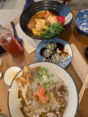 Spicy ramen and cream ramen at RAMEN-ISM & Impossible in Amsterdam