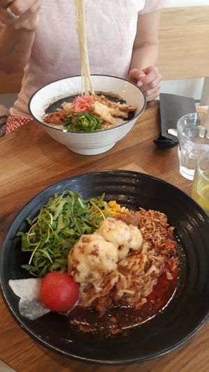 Silky Ramen Soup (top) and Spicy Ramen Sauce (bottom) at RAMEN-ISM & Impossible in Amsterdam