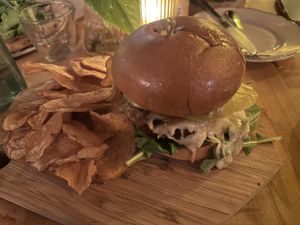 Vegan beet burger  at Butcher's Daughter in West Hollywood