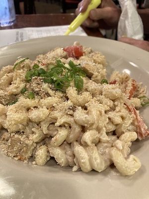 Macaroni and cheese with tofu  at Hoppin' Frog Brewery in Akron