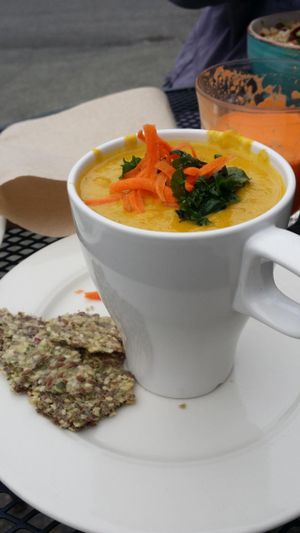 Carrot Ginger Soup at Green Butterfly in Vashon Island