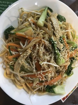 the wheat noodles!  at Genkan Vegan Cafe in Dong Hoi