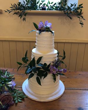 My wedding cake from Tori’s!! (Flowers were placed by the florist)   at Tori's Bakeshop - The Beach in Toronto