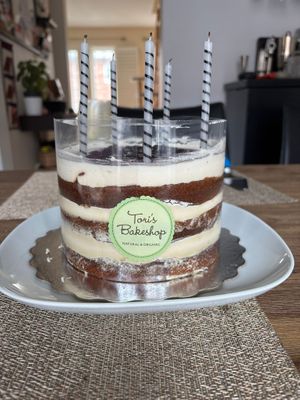 Sugar Free Cake with berry compote 😋  at Tori's Bakeshop - The Beach in Toronto