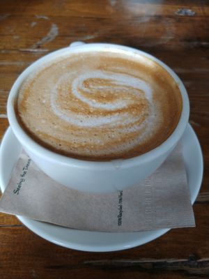 Mocha. Good but a bit tart. It went well with the cinnamon roll but if I had it by itself I'd prefer more sweet. A bit on the expense side $5.00 at Tori's Bakeshop - The Beach in Toronto