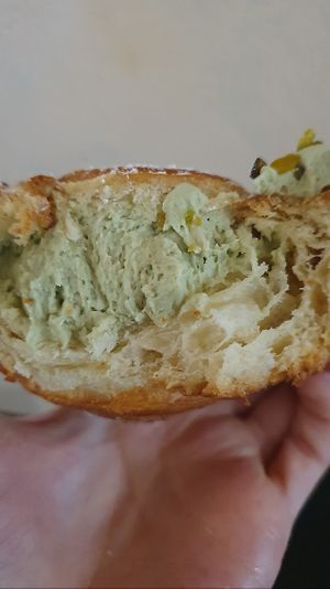 Pistachio cream filled bun at The Sanctuary in Berlin