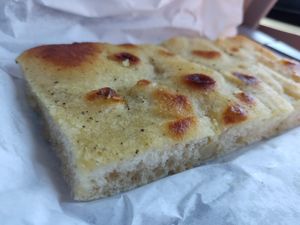 Cacio e Pepe focaccia at The Sanctuary in Berlin
