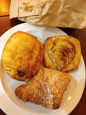 Chocolatine, apple pastry and vanilla croissant #Veganuary at The Sanctuary in Berlin