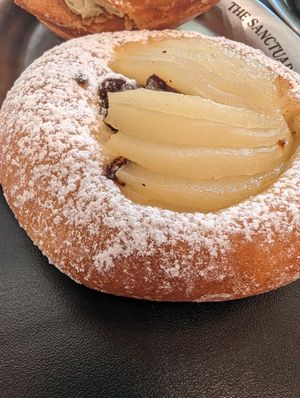 Pear and gianduja brioche at The Sanctuary in Berlin