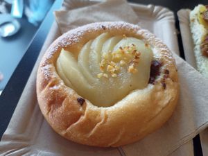 Brioche nougat and pear at The Sanctuary in Berlin