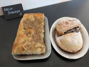 Focaccia (left) was even better than the ones I had in Italy at The Sanctuary in Berlin