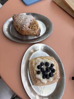 Blueberry and vanilla danish! Chocolate hazelnut croissant 🤩  at The Sanctuary in Berlin
