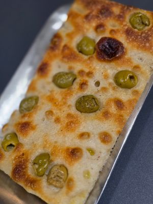 Olive focaccia at The Sanctuary in Berlin