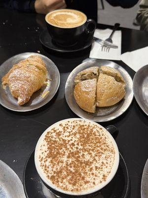 Dirty chai (with espresso shot) & chai. Not strong enough to feel chai. Very mild  at The Sanctuary in Berlin