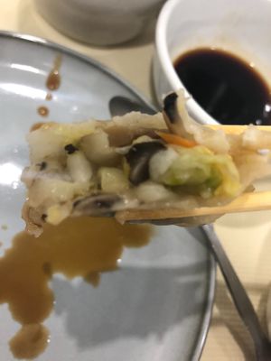 Inside the vegan dumpling  at Bodhi Village in Flushing