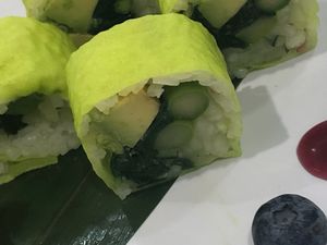 Vegan sushi zoom in at Bodhi Village in Flushing