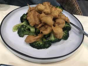 Vegan kong pao chicken  at Bodhi Village in Flushing
