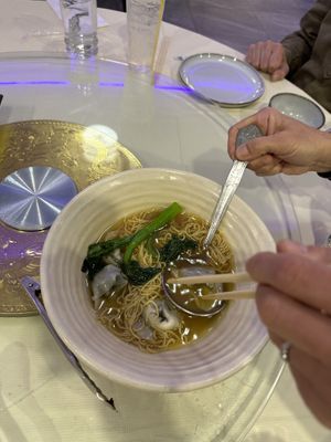 Wonton soup  at Bodhi Village in Flushing