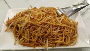 "Chicken" lo mein at Bodhi Village in Flushing