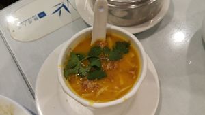 Pumpkin mushroom soup at Bodhi Village in Flushing