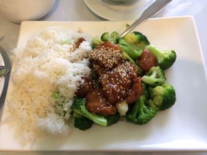 sesame chicken lunch special  at Bodhi Village in Flushing