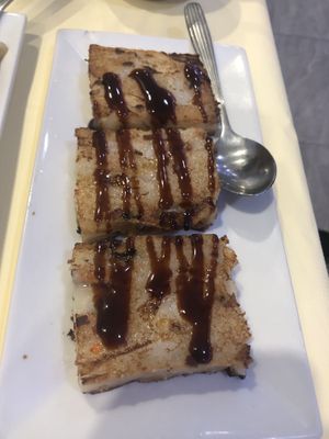 Turnip cake   at Bodhi Village in Flushing