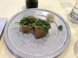 Imari roll with seaweed salad   at Bodhi Village in Flushing