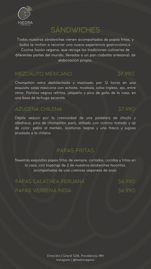 Carta at Hiedra Vegana in Santiago